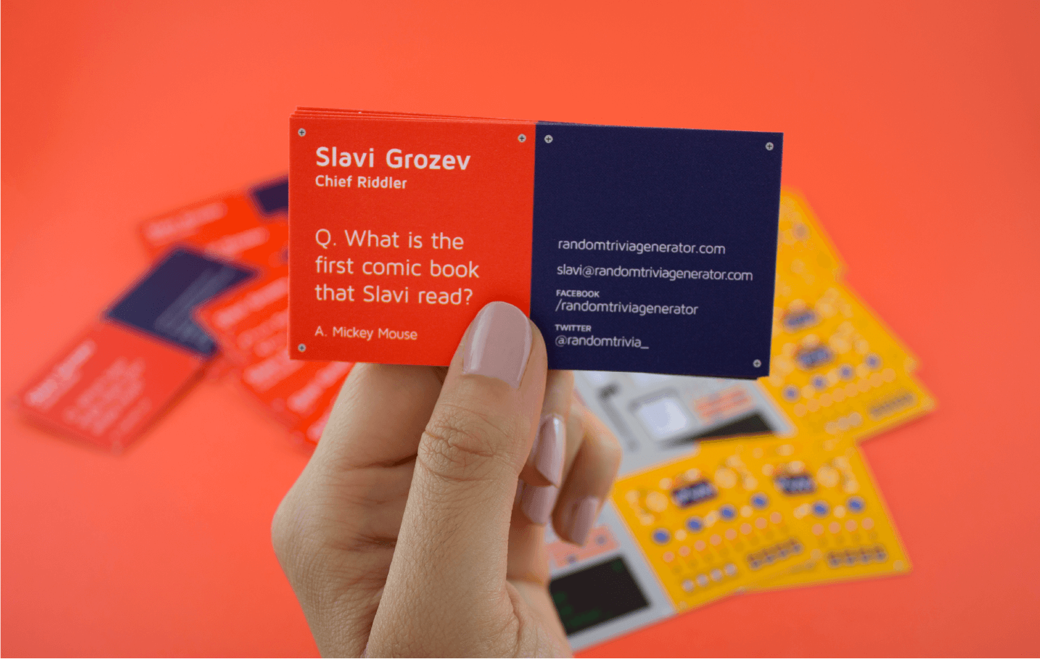 business card trivia